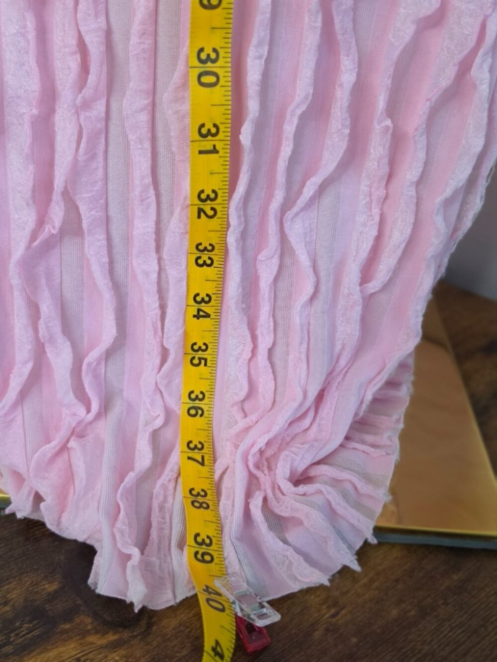 Micas - Sheer Ruffle Texture Halter Backless Maxi Dress - Picture 3 of 5